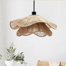 Hemp Rope Chandelier for Dining Room,Boho Pendant Light with 2-Tier Woven Design Adjustable Chain, Coastal Lighting Fixture for Kitchen Island, Bedroom, Entryway(No Bulb Included)(Beige,11.8in)