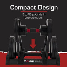CORE FITNESS Adjustable Dumbbell Weight Set Black