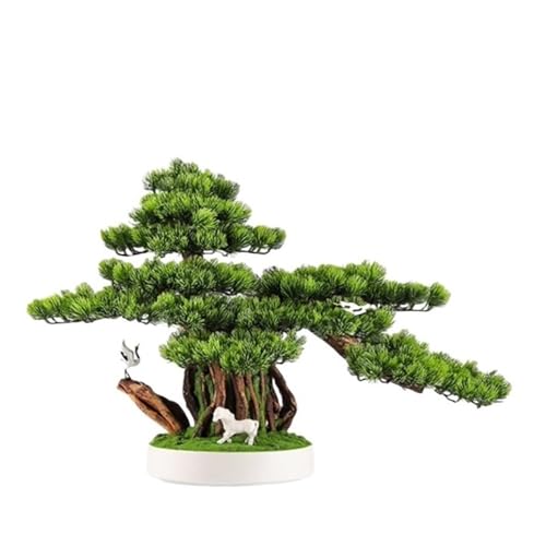 YXIANG56Q Fake Plants Simulation Fortune Tree Bonsai Welcome Pine Tree Ornaments Entrance Table Living Room Office Hotel Soft Decorations Bonsai Tree