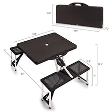 PICNIC TIME Los Angeles Chargers Picnic Table Portable Folding Table with Seats and Umbrella, (Black)
