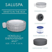 Bestway SaluSpa Honolulu AirJet Inflatable Hot Tub Gray Wicker Print