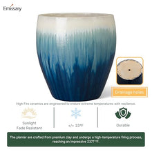 Emissary - Ossal Planter, Blue Snow 18.5x18.5x19 H