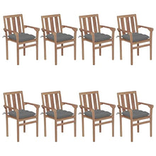 KUTYWEXFM 8-Piece Solid Teak Patio Dining Chairs with Cushions Stackable