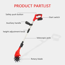 Ostreemaner Electric Tillers,Garden Power Rotavator/Cultivator,97-127cm Handle Adjustment Garden Power Cultivator with 4000mah Rechargeable Battery and Charger,4000mA×1