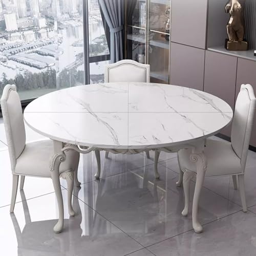 Innovz Decor Marble Textured Table Top No Legs, 1~2 M Round Banquet Tabletop, Replacement Folding Desk Top for Dining Table, Garden Table, Coffee and Card Table(200cm(79inch))