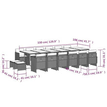 LKJephalotrope 17-Piece Garden Dining Set, 16-Seater Black Poly Rattan Patio Furniture Set with Large Dining Table and Cushioned Chairs for Outdoor Backyard Parties and Large Gatherings