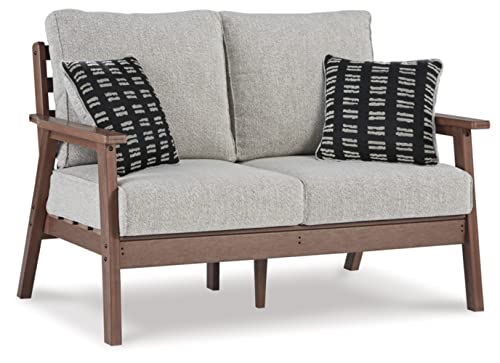 Signature Design by Ashley Emmeline Classic Outdoor Loveseat Beige & Gray