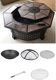 Fire Pits Outdoor Wood Burning Outdoor Fire Large Bonfire Wood Burning Patio Coal Grill Firepit for Outside Grill Charcoal Smokeless Grill with Spark Screen with Cover BBQ Cooking for Outside Camping