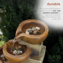 MVUYO FMURY Indoor and Outdoor Tabletop Tiered Pouring Pots Waterfall with Stone Look