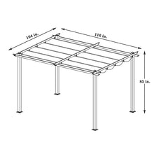 SPOFLYINN Modern Aluminium Pergola Shelter for Gardens Terraces, Backyard, Metal Frame Support Outdoor Patio Retractable Shade Canopy Sunshelter 13x10 Ft Gray As Shown One Size