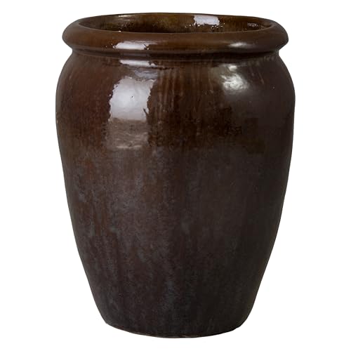 Emissary - Large Convex Planter, Variegated Olive 20.5x26.5 H