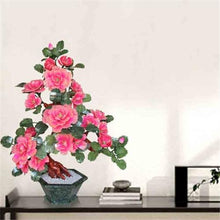 YXIANG56Q Fake Plants Chinese Style Artificial Bonsai Tree Peony Jade Pot Planting Potted Plant for Office Bonsai Tree