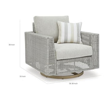 Benzara Yami 36 in. Outdoor Swivel Lounge Chair with Throw Pillow Gray and Brown