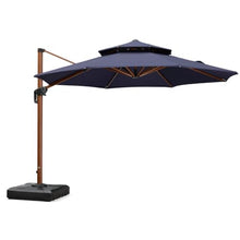 OROTLECT 11 FT Round Wood Pattern Cantilever Umbrella,Navy