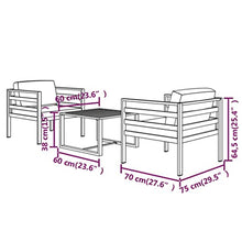 HKQWPBF Aluminum Patio Lounge Set with Cushions, 3 Piece Modular Outdoor Seating with Back Pillows, Lightweight and Sturdy Design for Comfortable Relaxation