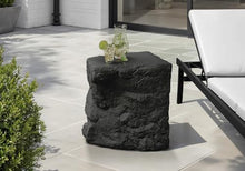 Seeheool Modern Outdoor Side Table with Magnesium Oxide for Patio Backyard Garden Pool Porch Lawn 22.25" x 22.25" x 24.75" Black