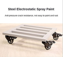 SIDUFHAOPKLL Heavy Duty Metal Plant Stand with Wheels Square Iron Caddy Outdoor Flower Pot Rack Indoor Dolly Holder Rolling Tray(Gray,40x40cm)