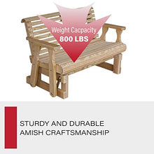 Amish Heavy Duty 800 Lb Roll Back Pressure Treated Porch Glider (4 Foot, Unfinished)