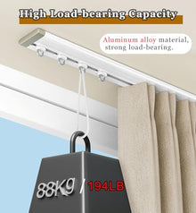 GJZDPMY Lightweight Aluminum Alloy Ceiling Track RailHeavy Duty RV Shower Outdoor Clip Hook Set (White 12M/39.3FT) Ideal for Home & Outdoor Use