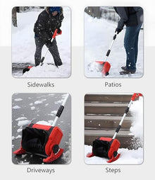 HYUIO Foldable Snow Shovel Blower, Electric Snow Removal Thrower with Retractable Pole, Easy Snow Clearing, Snow Thrower for Driveway Winter Snow Removal(Two Battery)