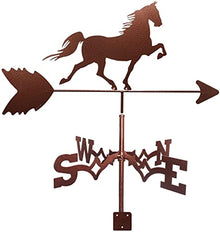 Decorative Wind Vane Weathervane Garden Roofs Mount Yard Decoration Stainless Steel Weather Vane Farm Retro Durable Scene Wind Direction Indicator Measuring Tool - Horse