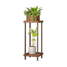 MIIKHI Flower Stand with 2 Tier Wooden Free Standing Plant Stand Indoor and Outdoor Flower Display Rack,2 Colors,4 Sizes (Brown 70cm)