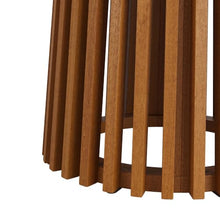 Modway Lane 35 Inch Teak Wood Outdoor Bar Table for 2-3 in Natural – Slatted Round Patio Bistro Table with Pedestal Base for Patio, Balcony, Deck, Backyard, Terrace Or Sunroom