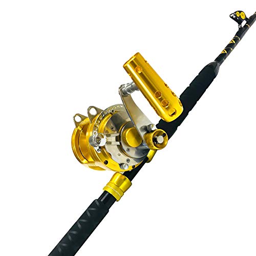 EAT MY TACKLE 30W 2-Speed Reel Blue Marlin Tournament Edition Rod 4 Pack Blue