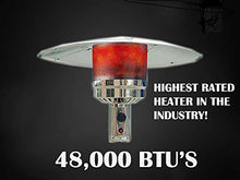 Hiland HLDS01-WCG Tall Propa ne Patio Heater, 48,000 BTU w/Table and 33" Heat Shield, Hammered Bronze