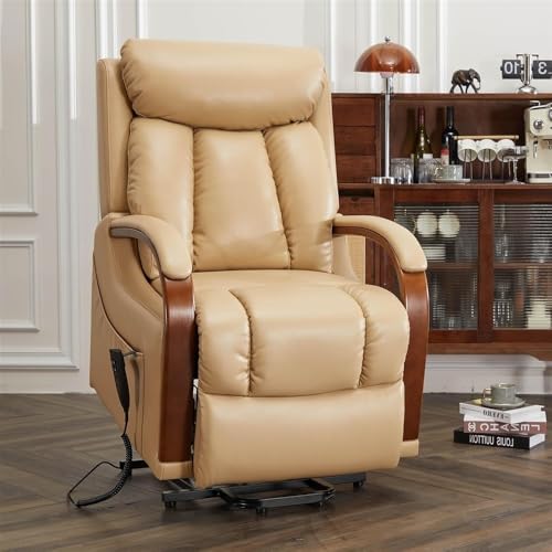 UOPYNE Electric Power Recliner Chair for Living Room with USB Ports, Breathable Faux Leather Oversized Recliner Sofa with Comfortable Armrest, Back and Headrest