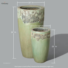 Emissary 18in Round Stoneware Planters Set of 2 Reef/Spa Blue