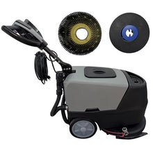 INTSUPERMAI 17" Walk Behind Floor Scrubber, 3-in-1 Commercial Washer Scrubber & Dryer, 1700 Sq Ft/Hr, 6.6 Gal Dual Tanks, 60ft Cord for Concrete Tile Warehouse 110V