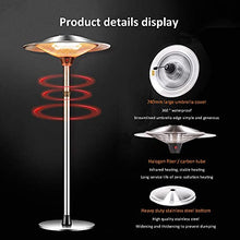 Outdoor Electric Heater 3000W Patio Heater Outdoor Heater with Tip Over Protection Instant Warm Radiator Carbon Fiber Heating Tube Small (Carbon Fiber) 210 cm (82 inches) (210 cm) Small (Halogen))