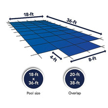 18-Year Mesh 18-ft x 36-ft In-Ground Pool Safety Cover with 4-ft x 8-ft Center Step - Blue