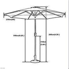 Outdoor Garden Parasols Outdoor Sun Shade Umbrella for Beach/Pool/Patio/Coffee 2.7 m (9 ft) Red Garden Parasol with Crank Tilt 8 Sturdy Steel Ribs