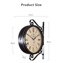 Vintage Outdoor Double Sided Wall Clock Classic Paddington Station Clock Weatherproof Casing Metal Bracket for Outdoor Garden Home (D) (C)