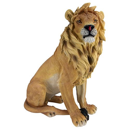 Design Toscano King of Beasts Lion Indoor/Outdoor Garden Statue, 13 Inches Wide, 21 Inches Deep, 27 Inches High, Handcast Polyresin, Full Color Finish