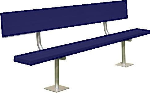 BSN Surface Mount Bench with Back Navy