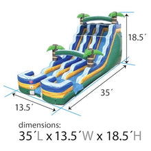 TentandTable 18FT Commercial Inflatable Double Water Slide, Tropical Green