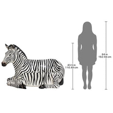 Design Toscano African Striped Zebra Photo-Op Sculptural Bench 68 Inch Black/White