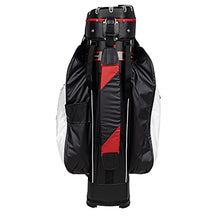 Founders Club Premium Cart Bag with 14 Way Organizer Divider Top White with Red