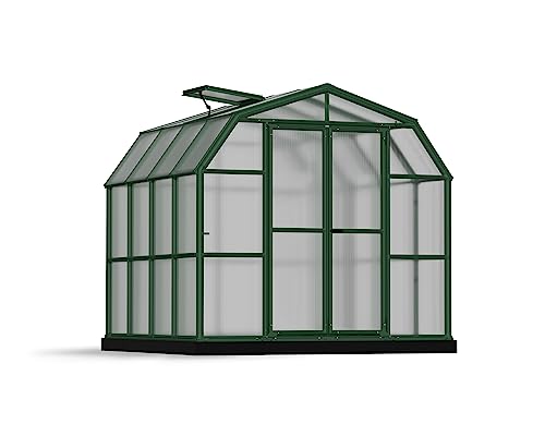 Palram - Canopia Grand Gardener 8' x 8' Resin Greenhouse, Green/Twin Wall