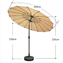 JHNKOJ Outdoor 2.5M Shanghai Parasol,Outdoor Garden Furniture Accessories, Round Sunscreen Canopy Umbrella, Portable Beach Umbrella,Khaki