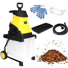 TYBJLXF Electric Leaf Mulcher and Compost Shredder,Includes Leaf Rake and Storage Bag,Portable Design for Efficient Yard Cleanup and Composting (Yellow 30m)