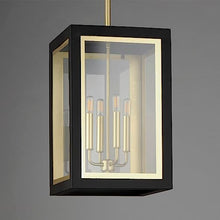 Maxim Lighting Neoclass 4-Light Outdoor Pendant | Black/Gold Finish | Clear Glass Shade | Contemporary Outdoor Pendant for Porches and Entryways | Adjustable Cord Suspension | 30058CLBKGLD