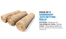 Sandbaggy Jute Netting Roll - 225 ft Length x 4 ft Width - Erosion Control (3 Rolls) Brown