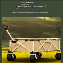 Portable Beach Trolley Cart Lightweight Folding Outdoor Camping Trailer Oxford Cloth Stroller for Campground Gatherings White