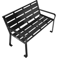 Global Industrial 4' Outdoor Park Bench with Back, Horizontal Steel Slats