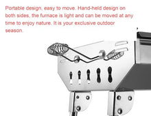 JBNCRYGD Barbecue Grill, Stainless Steel BBQ, Large Folding Portable BBQ Grill, Charcoal Grill for Outdoor Cooking Camping Hiking Picnics
