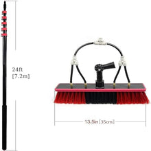 NYMFEA Solar Panel Cleaning Brush and Pole,Photovoltaic Panel Cleaning Trucks Windows Water Fed Extendable Brush Roof Cleaning Tools Conservatory roof Cleaner,7.2m/24ft